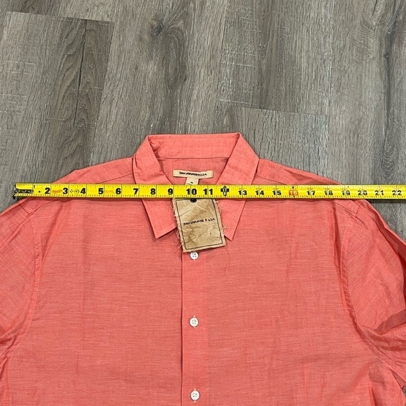 NWT John Varvatos Size Large Orange 100% Lightweight Cotton Beach Vacation Shirt - Picture 11 of 12